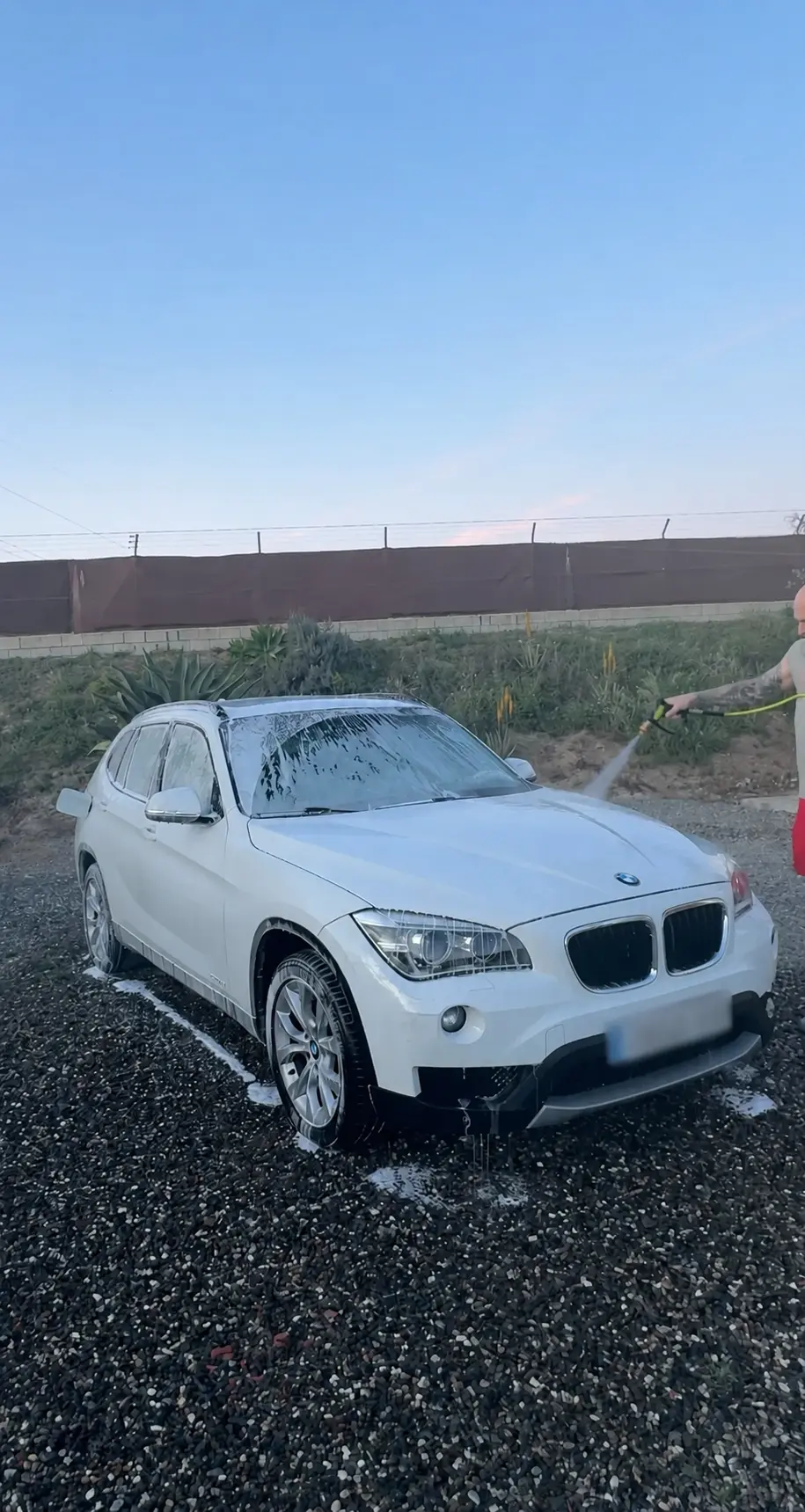 BMW X1 · on-site exterior wash