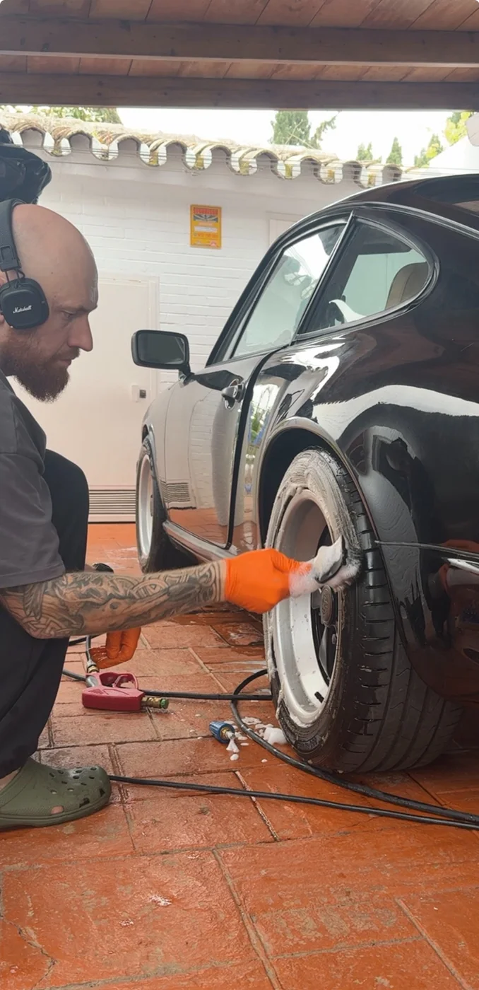 Classic Porsche · detailed wheel cleaning